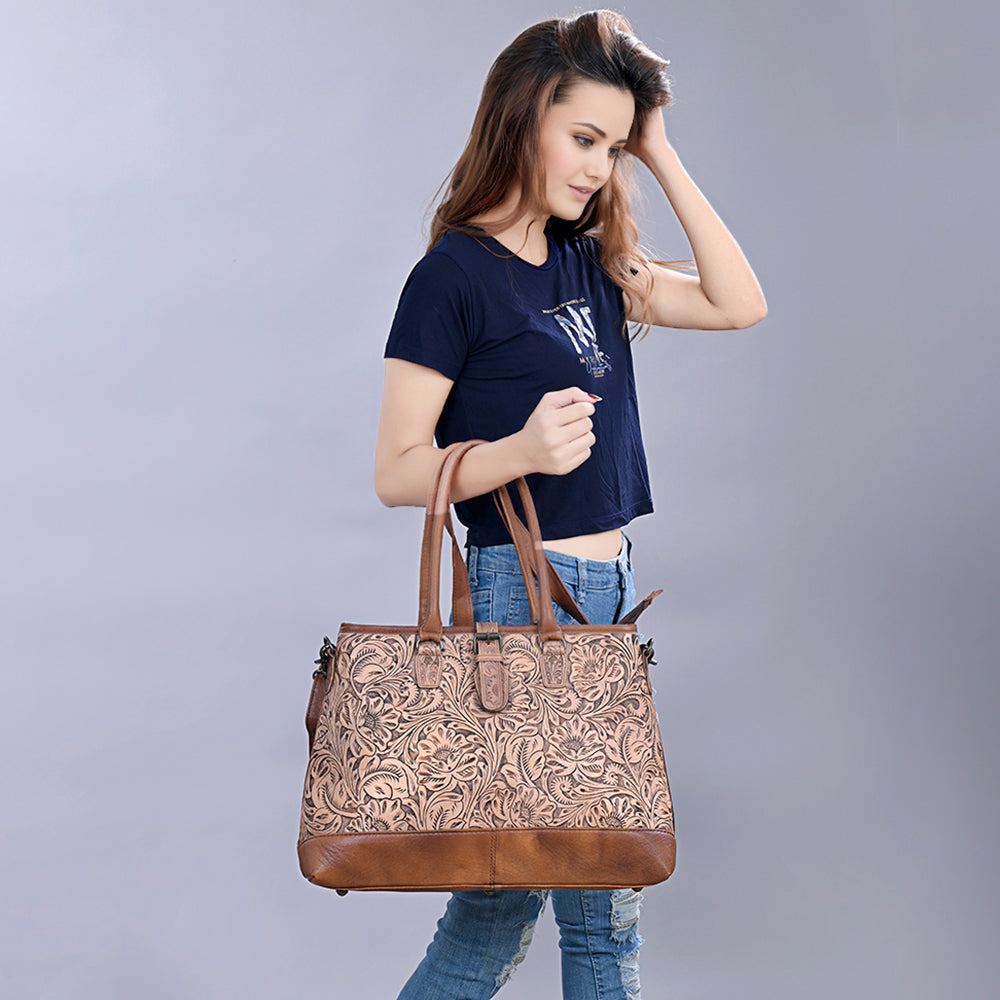 ADBG1213 American Darling Hand Tooled Genuine Leather Women Bag Western Handbag Purse