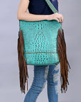 ADBG1216 American Darling Crocodile Embossed Genuine Leather Women Bag Western Handbag Purse