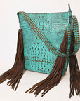 ADBG1216 American Darling Crocodile Embossed Genuine Leather Women Bag Western Handbag Purse