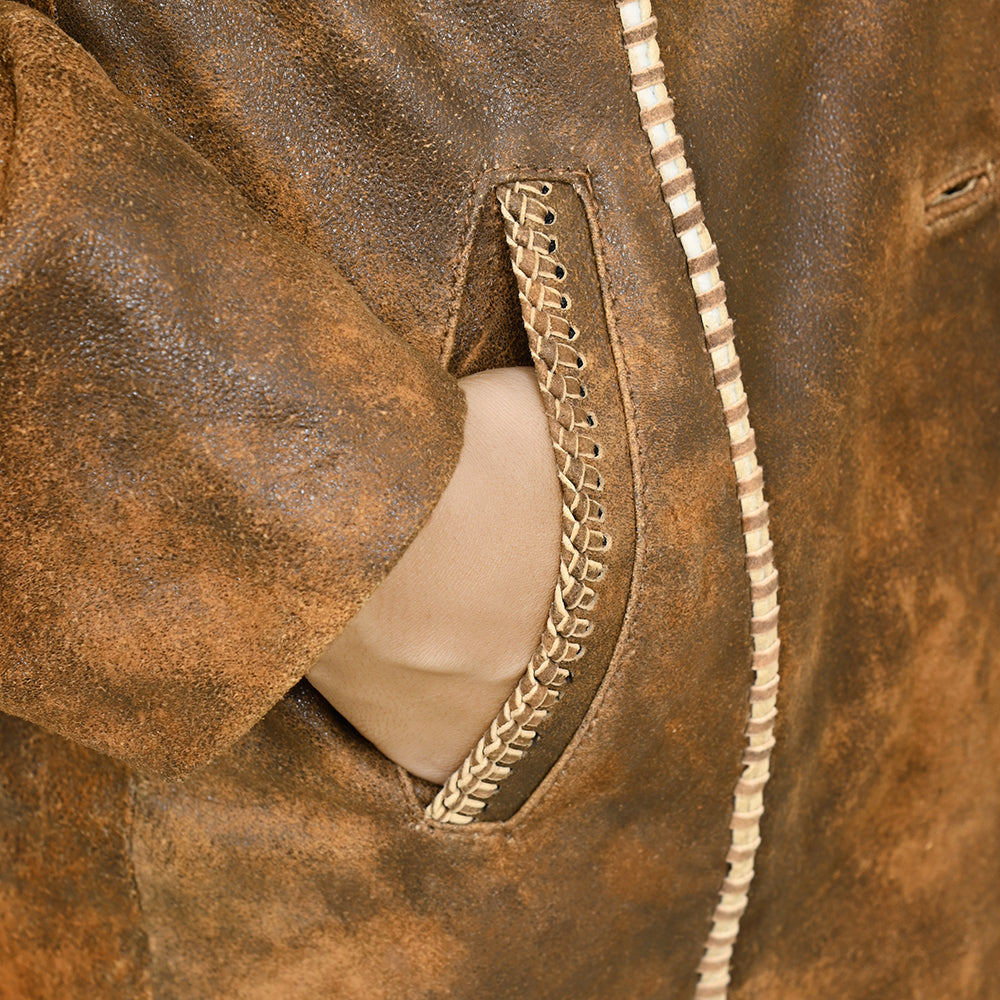 ADJKT033 Genuine Vintage  leather Women shirt  jacket  dress ladies girl