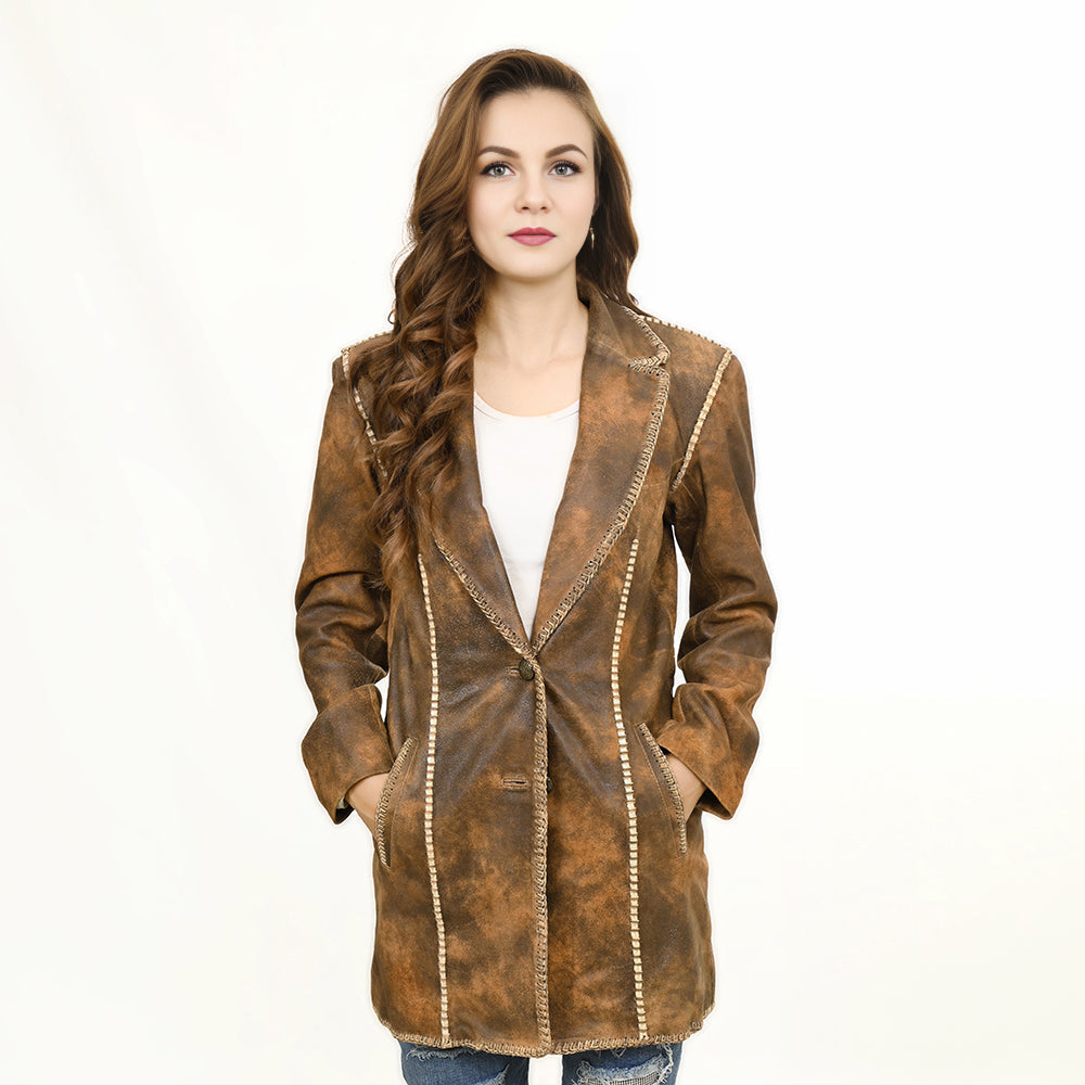 ADJKT033 Genuine Vintage  leather Women shirt  jacket  dress ladies girl