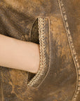 ADJKT036 Genuine Vintage  leather Women shirt  jacket  dress ladies girl