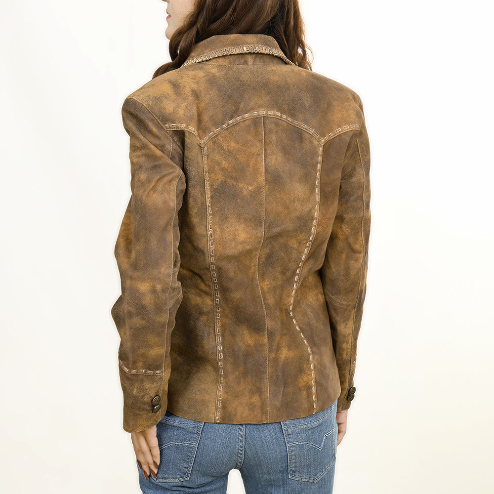 ADJKT037 Genuine Vintage  leather Women shirt  jacket  dress ladies girl