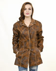 ADJKT039 Genuine Vintage  leather Women shirt  jacket  dress ladies girl