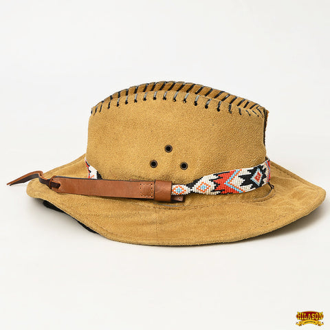 HILASON Beaded American Style Western Cowgirl Handmade Hatband Tan