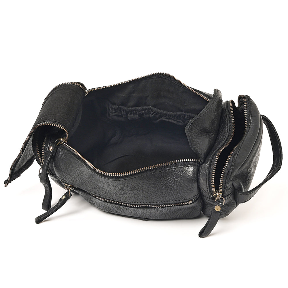 Spaghetti Western Swc400Blk Duffel Vintage Handmade Drum Dyed Genuine European Cowhide Leather Women Bag Western Handbag Purse