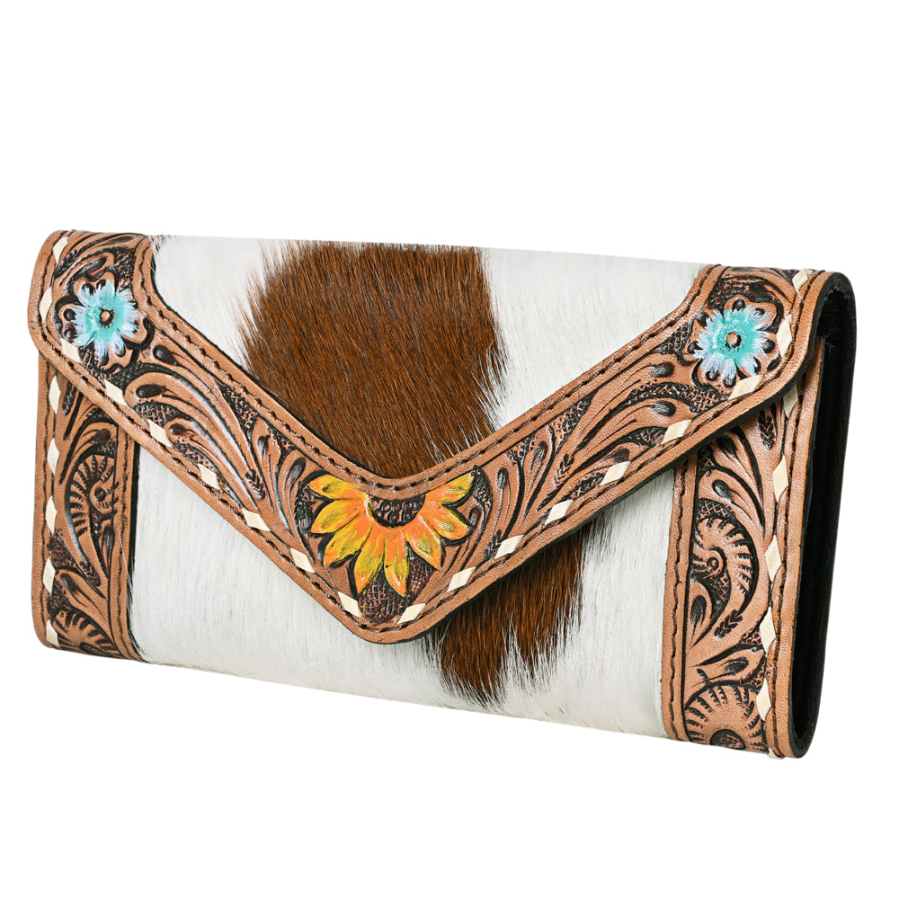 OHLAY KBG224 Coin Purse Hand Tooled Hair-On Genuine Leather women bag western handbag purse