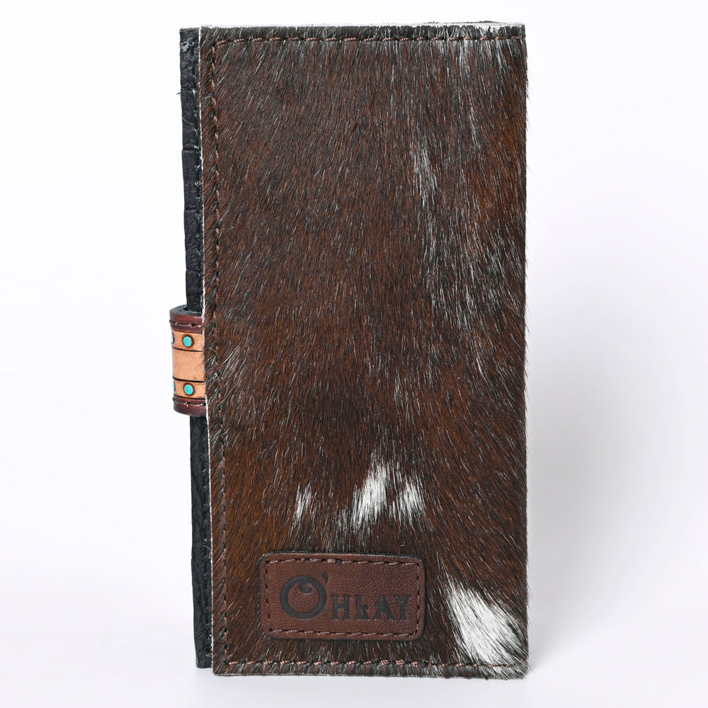 OHLAY KBG228 Coin Purse Hand Tooled Hair-On Genuine Leather women bag western handbag purse