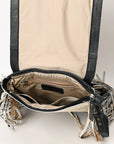 OHLAY MESSENGER Hand Tooled Hair-on Genuine Leather women bag western handbag purse