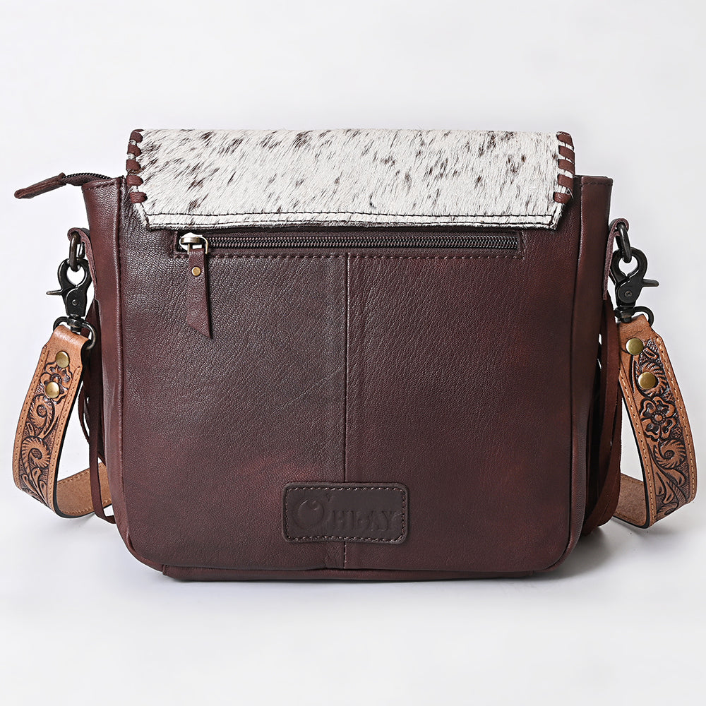 OHLAY MESSENGER Hair-on Genuine Leather women bag western handbag purse