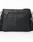 OHLAY KBG237 Cross Body Hand Tooled Hair-On Genuine Leather women bag western handbag purse