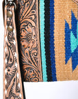OHLAY KBG242 Cross Body Hand Tooled Upcycled Wool Genuine Leather women bag western handbag purse