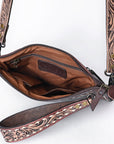 OHLAY KBG250 Cross Body Hand Tooled Hair-On Genuine Leather women bag western handbag purse