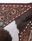 OHLAY KBG250 Cross Body Hand Tooled Hair-On Genuine Leather women bag western handbag purse