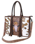 OHLAY KBG252 TOTE Hand Tooled Hair-on Genuine Leather women bag western handbag purse