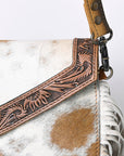 OHLAY KBG253 Cross Body Hand Tooled Hair-On Genuine Leather women bag western handbag purse