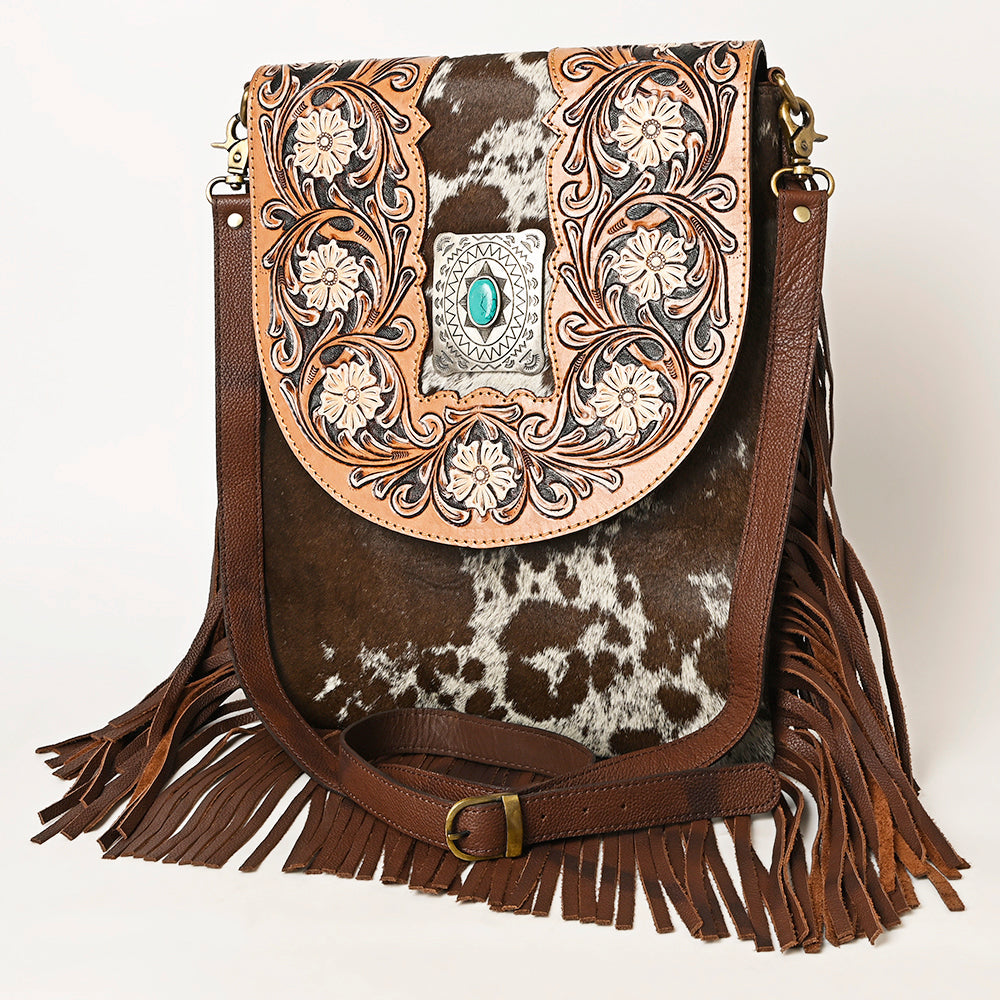 American Darling ADBGA420 Hand Tooled Hair-On Genuine Leather Women Bag Western Handbag Purse