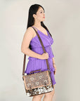 American Darling ADBGA423 Hand Tooled Hair-On Genuine Leather Women Bag Western Handbag Purse