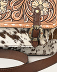 American Darling ADBGA423 Hand Tooled Hair-On Genuine Leather Women Bag Western Handbag Purse