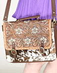 American Darling ADBGA423 Hand Tooled Hair-On Genuine Leather Women Bag Western Handbag Purse