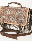 American Darling ADBGA423 Hand Tooled Hair-On Genuine Leather Women Bag Western Handbag Purse