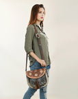American Darling ADBGA424 Hand Tooled Hair-On Genuine Leather Women Bag Western Handbag Purse