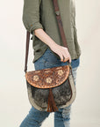 American Darling ADBGA424 Hand Tooled Hair-On Genuine Leather Women Bag Western Handbag Purse