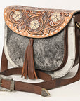 American Darling ADBGA424 Hand Tooled Hair-On Genuine Leather Women Bag Western Handbag Purse