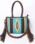 OHLAY KBG264 TOTE Upcycled Wool Genuine Leather women bag western handbag purse