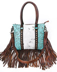 OHLAY KBG286 TOTE Embossed Hair-on Genuine Leather women bag western handbag purse