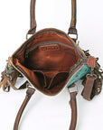 OHLAY KBG286 TOTE Embossed Hair-on Genuine Leather women bag western handbag purse