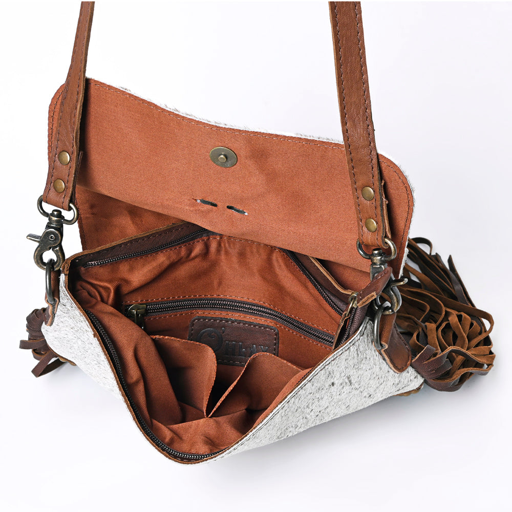 OHLAY KBG288 Cross Body Embossed Hair-On Genuine Leather women bag western handbag purse