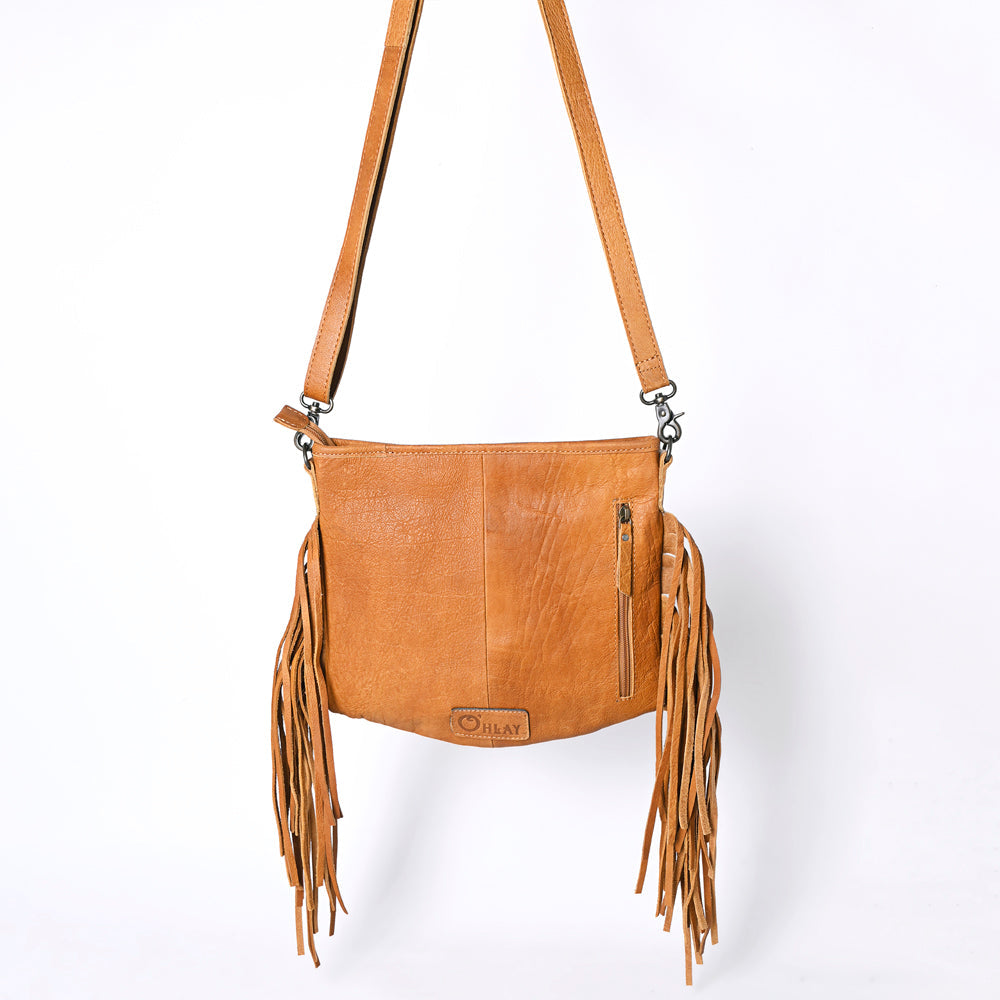OHLAY LARGE CROSSBODY  Hair-on Genuine Leather women bag western handbag purse