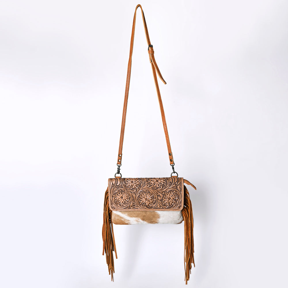OHLAY WALLET Hand Tooled Hair-on Genuine Leather women bag western handbag purse