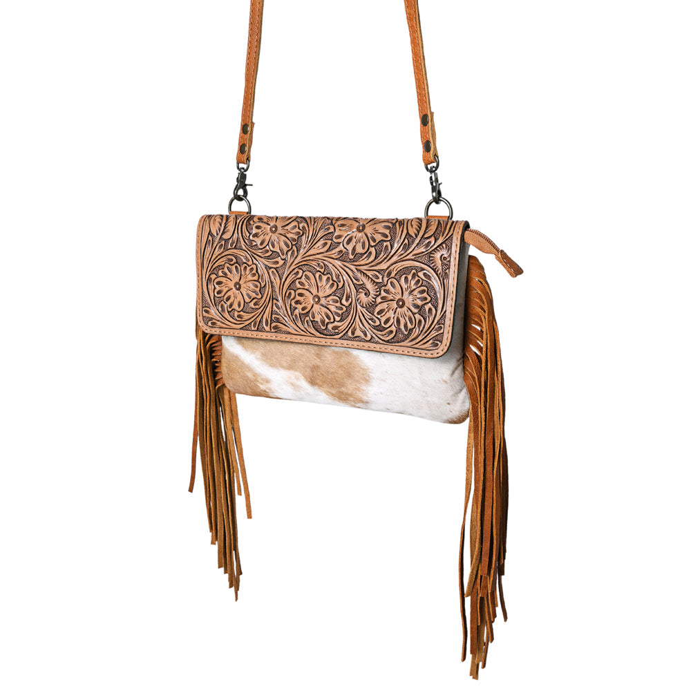 OHLAY WALLET Hand Tooled Hair-on Genuine Leather women bag western handbag purse