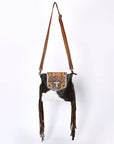 OHLAY KBG313 Cross Body Hand Tooled Hair-On Genuine Leather women bag western handbag purse