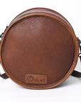 OHLAY KBG315 Canteen Hand Tooled Hair-On Genuine Leather women bag western handbag purse