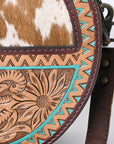 OHLAY KBG315 Canteen Hand Tooled Hair-On Genuine Leather women bag western handbag purse