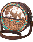 OHLAY KBG315 Canteen Hand Tooled Hair-On Genuine Leather women bag western handbag purse