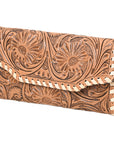 OHLAY WALLET Hand Tooled  Genuine Leather women bag western handbag purse