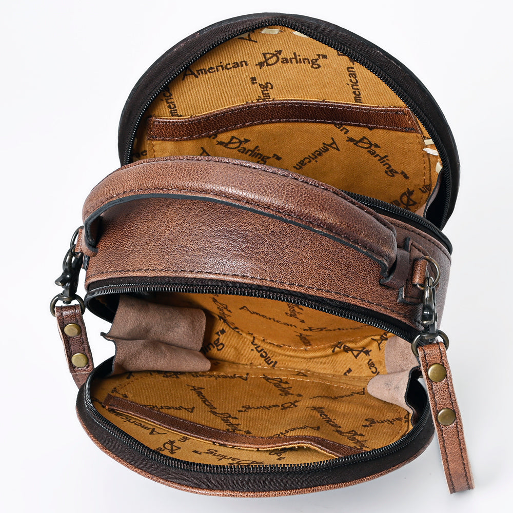 American Darling Canteen Hand Tooled Genuine Leather Women Bag Western Handbag Purse