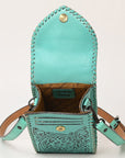 American Darling Cell Phone Holder Hand Tooled Genuine Leather Women Bag Western Handbag
