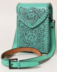 American Darling Cell Phone Holder Hand Tooled Genuine Leather Women Bag Western Handbag