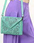 American Darling Hand Tooled Genuine Leather Women Bag Western Handbag Purse