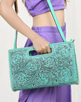 American Darling Clutch Hand Tooled Genuine Leather women bag western handbag purse
