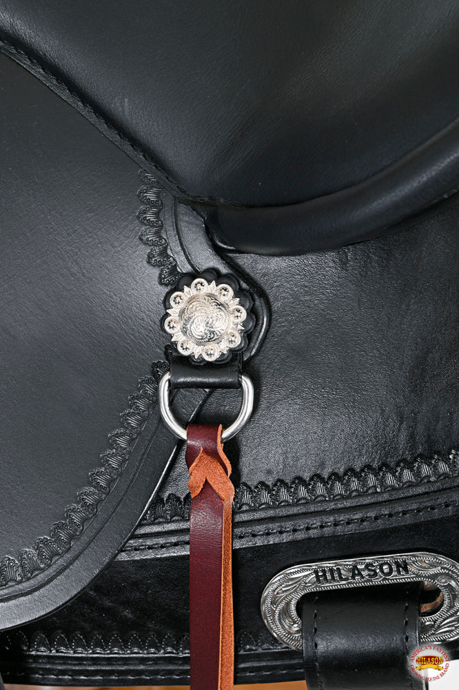 Hilason Western Horse Wide Gullet Trail BlackAmerican Leather Saddle