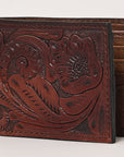 OHLAY Genuine Leather Hand Tooled Bifold Wallet bag western handbag purse