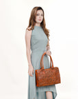 KBG334C Ohlay Western Genuine Leather Hand Tooled Women Tote Bags