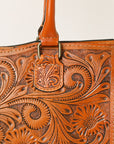 KBG334C Ohlay Western Genuine Leather Hand Tooled Women Tote Bags