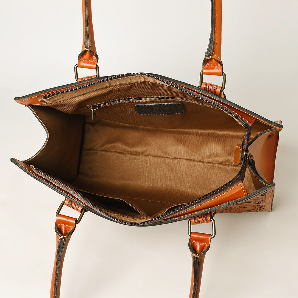 KBG334C Ohlay Western Genuine Leather Hand Tooled Women Tote Bags